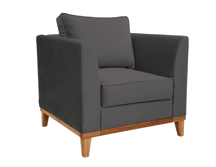 CASANOVA - 1, křeslo, přírodní dub, čalouněné, lak, látka tmavě šedá